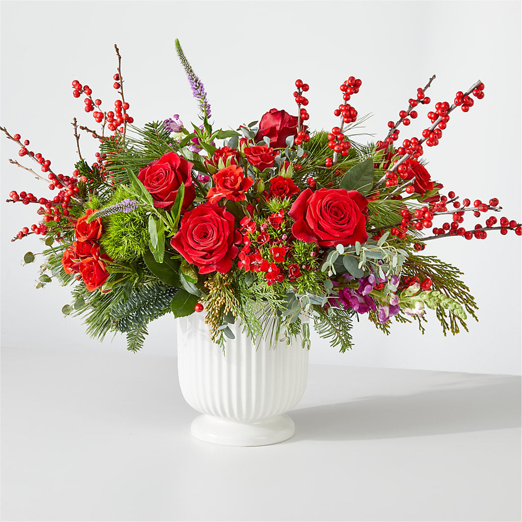 Big Red Bow Bouquet – Thompson Country Florist, Wintersville OH