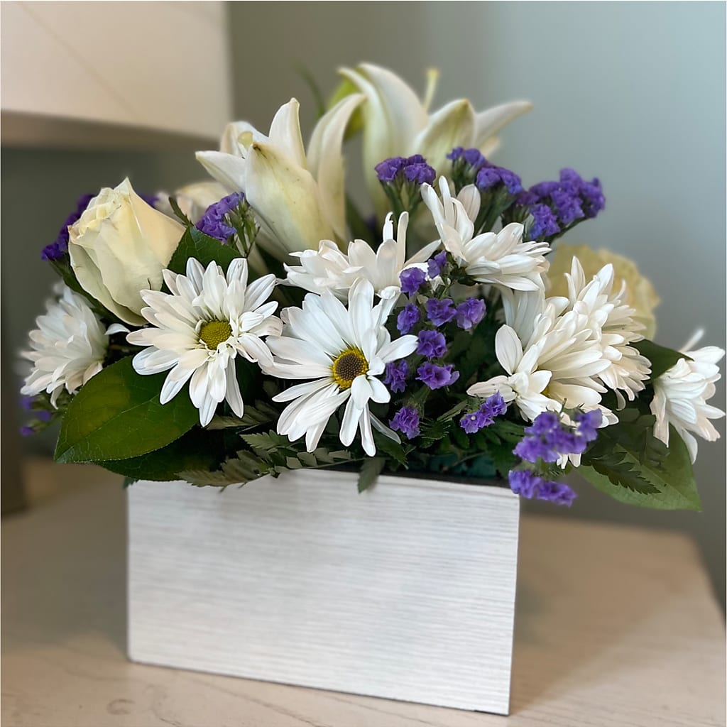 Beyond Blue Box Bouquet – Thompson Country Florist, Wintersville OH