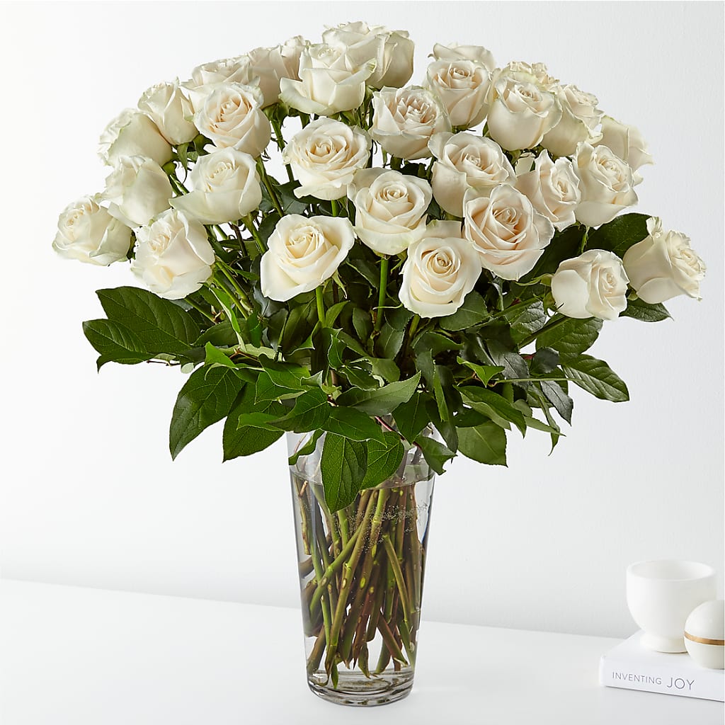 Long Stem White Rose Bouquet – Thompson Country Florist, Wintersville OH