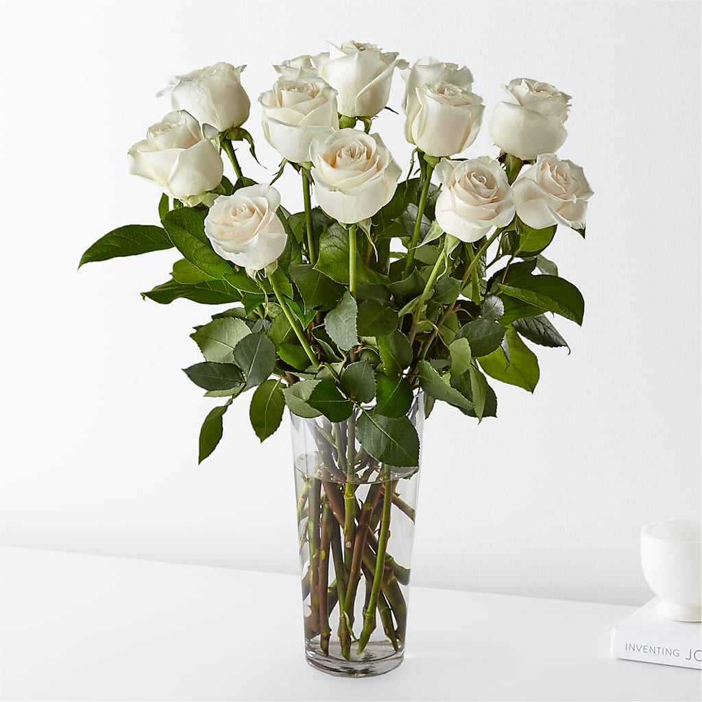 Long Stem White Rose Bouquet – Thompson Country Florist, Wintersville OH