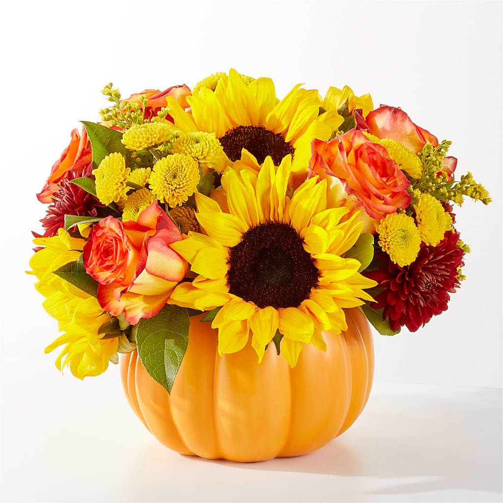 Golden Gourd Pumpkin Bouquet – Thompson Country Florist, Wintersville OH