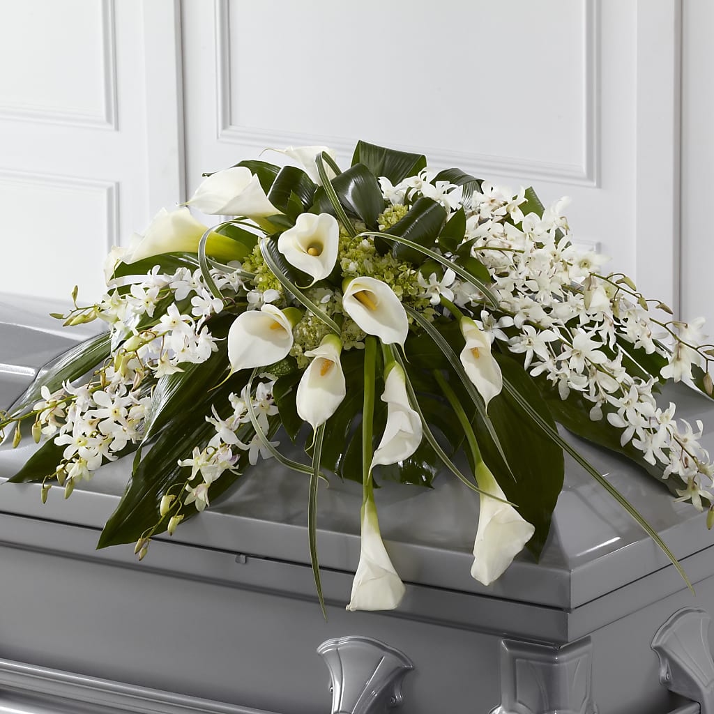 Angel Wings Casket Spray – Thompson Country Florist, Wintersville OH