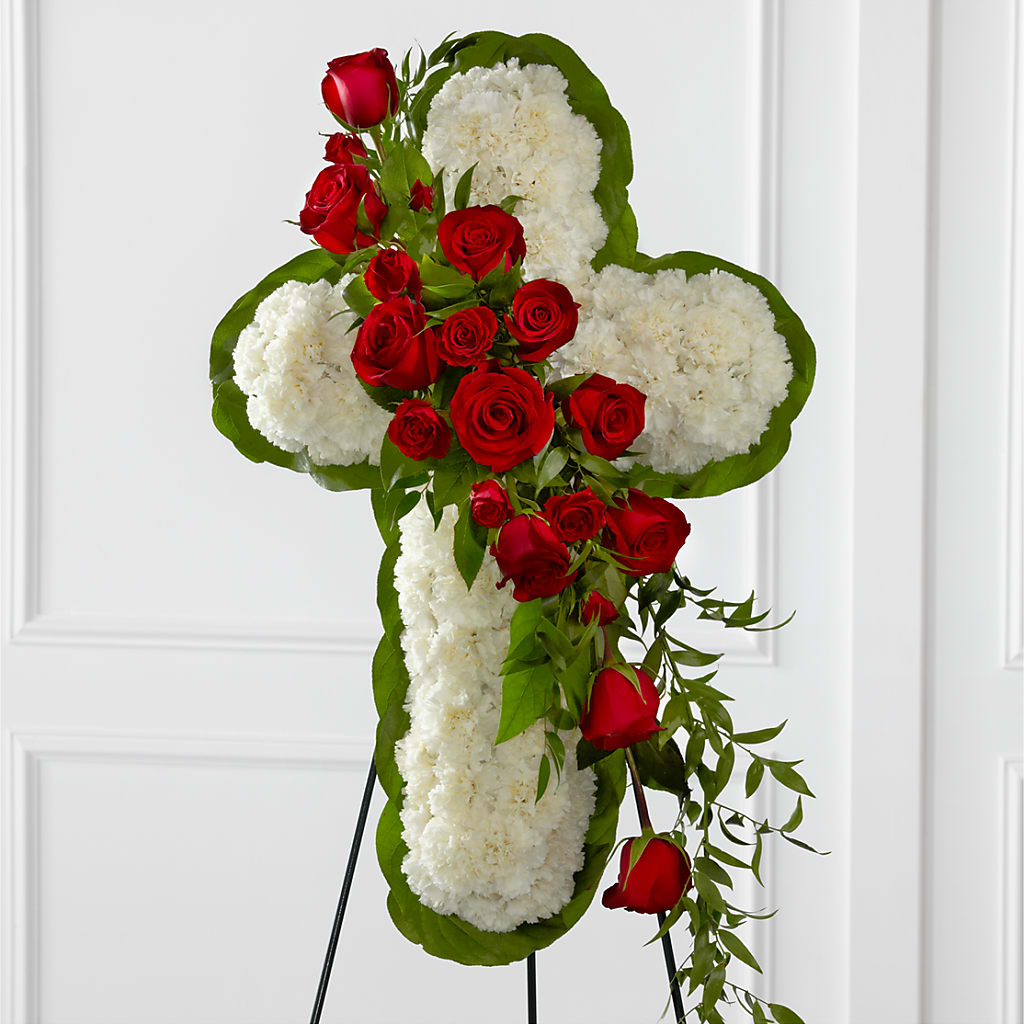 Floral Cross Easel – Thompson Country Florist, Wintersville OH