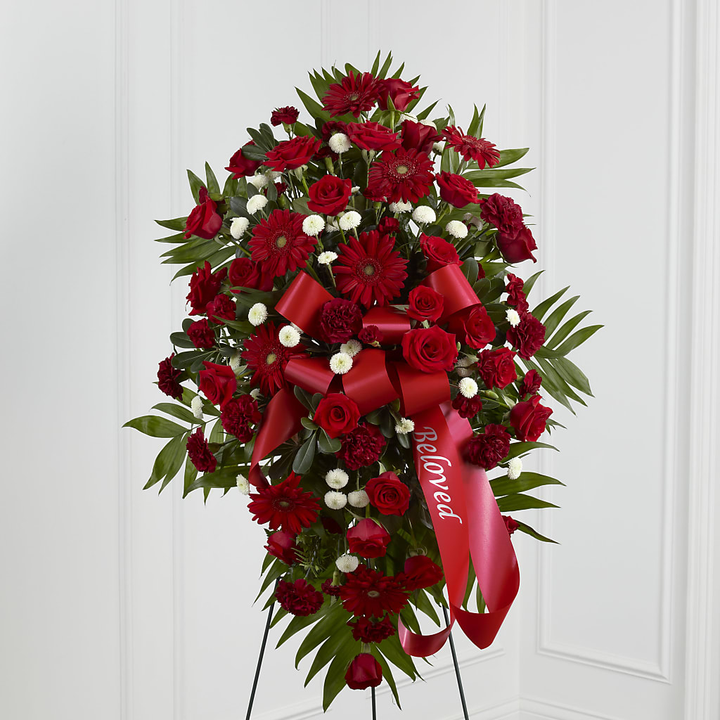 Treasured Memories Standing Spray – Thompson Country Florist, Wintersville OH