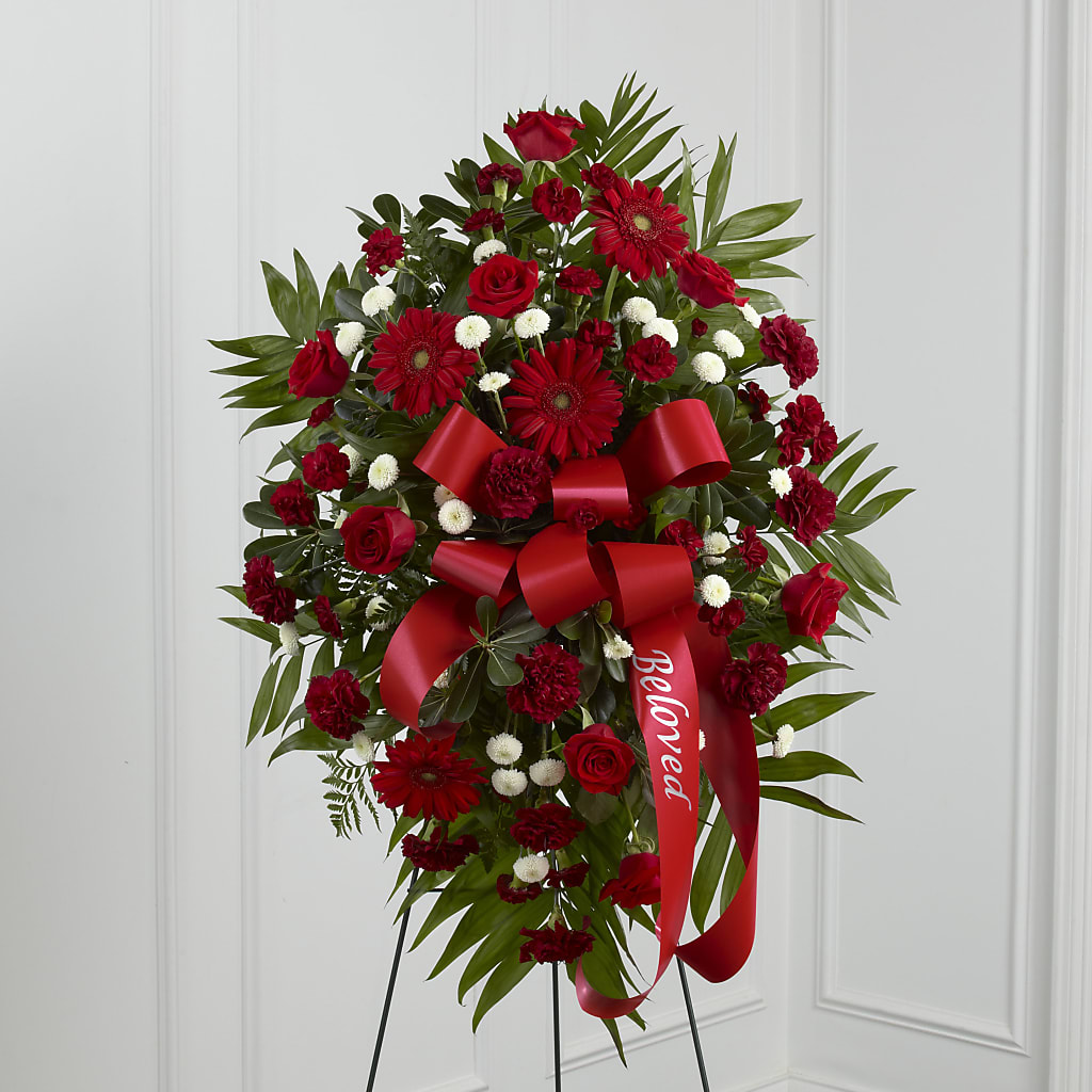 Treasured Memories Standing Spray – Thompson Country Florist, Wintersville OH