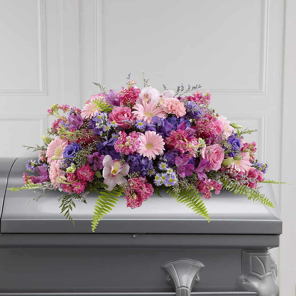 Glorious Garden Casket Spray – Thompson Country Florist, Wintersville OH