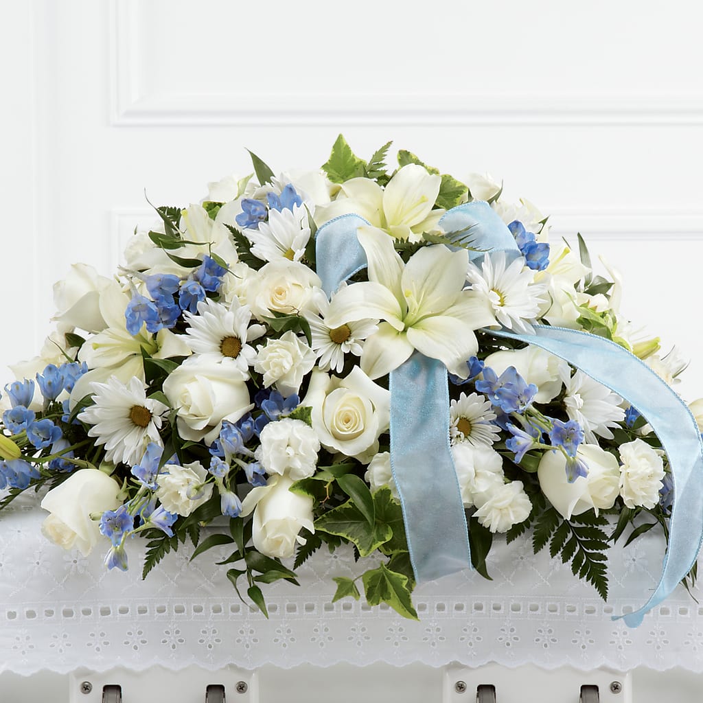 Tender Treasure Casket Spray – Thompson Country Florist, Wintersville OH