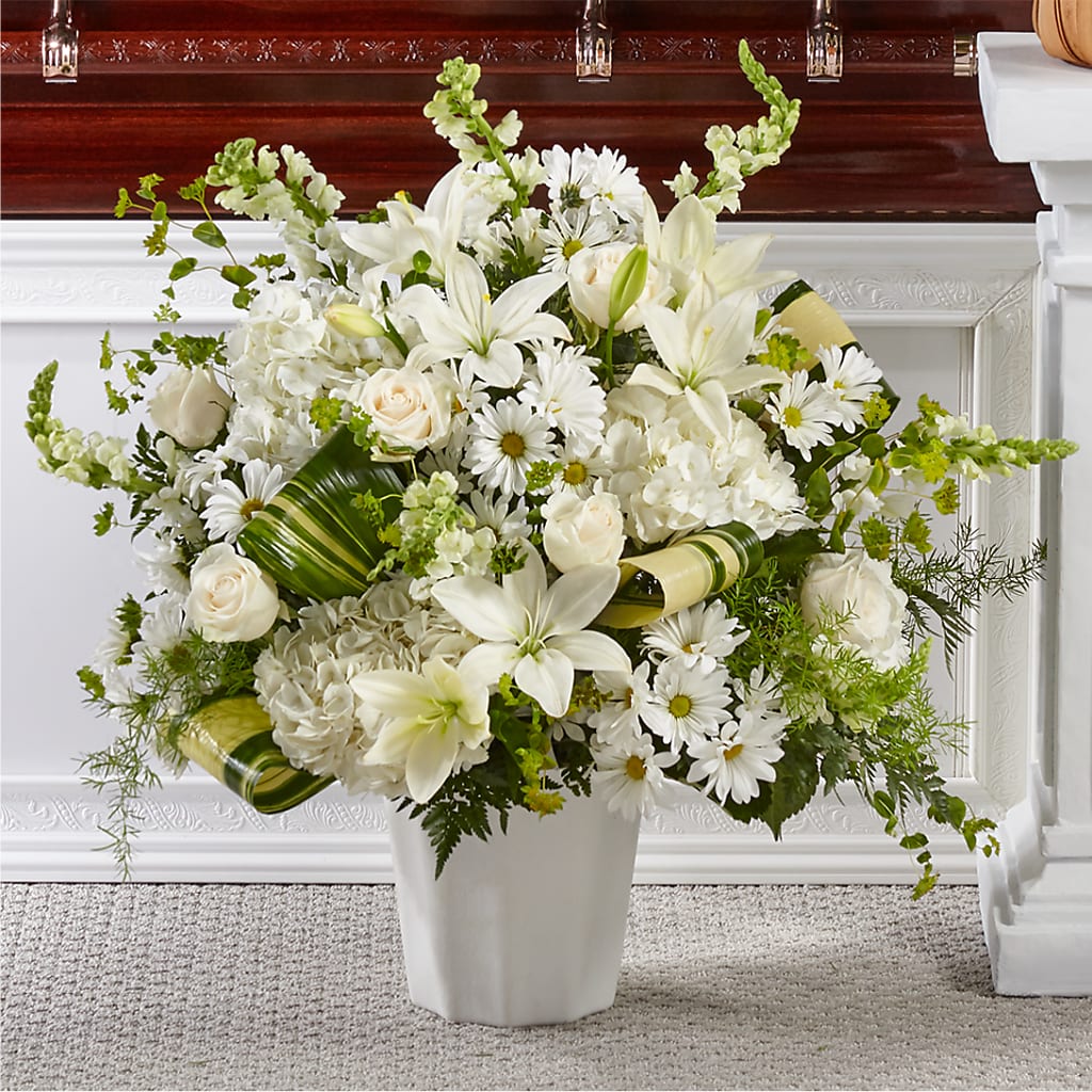 Thoughts of Tranquility Floor Basket – Thompson Country Florist, Wintersville OH