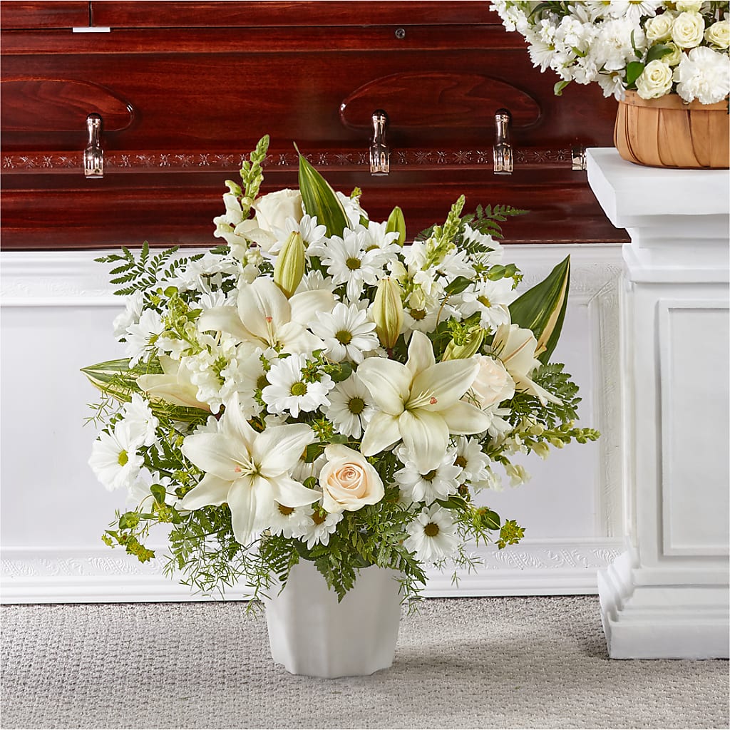 Thoughts of Tranquility Floor Basket – Thompson Country Florist, Wintersville OH