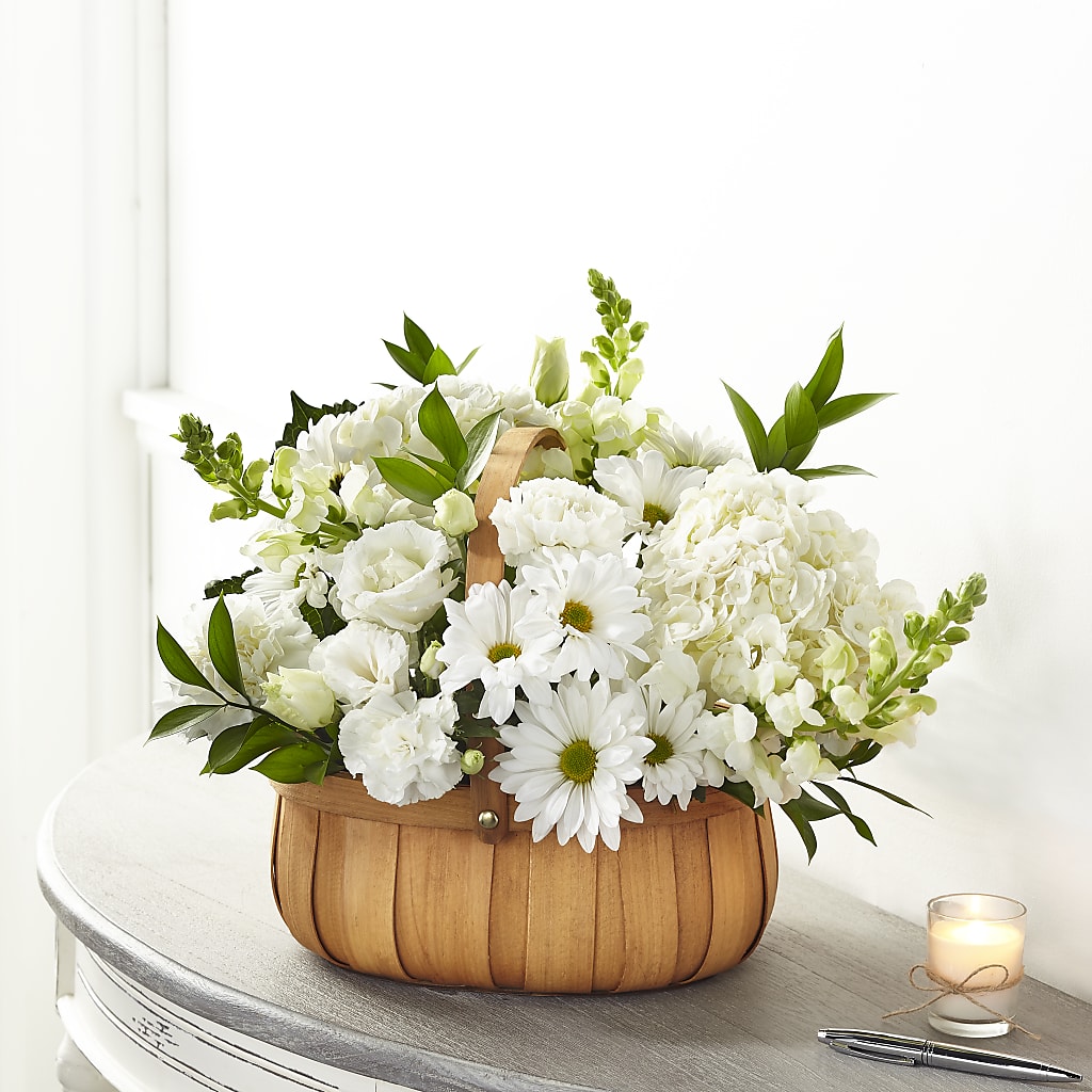 Pure Ivory Basket – Thompson Country Florist, Wintersville OH