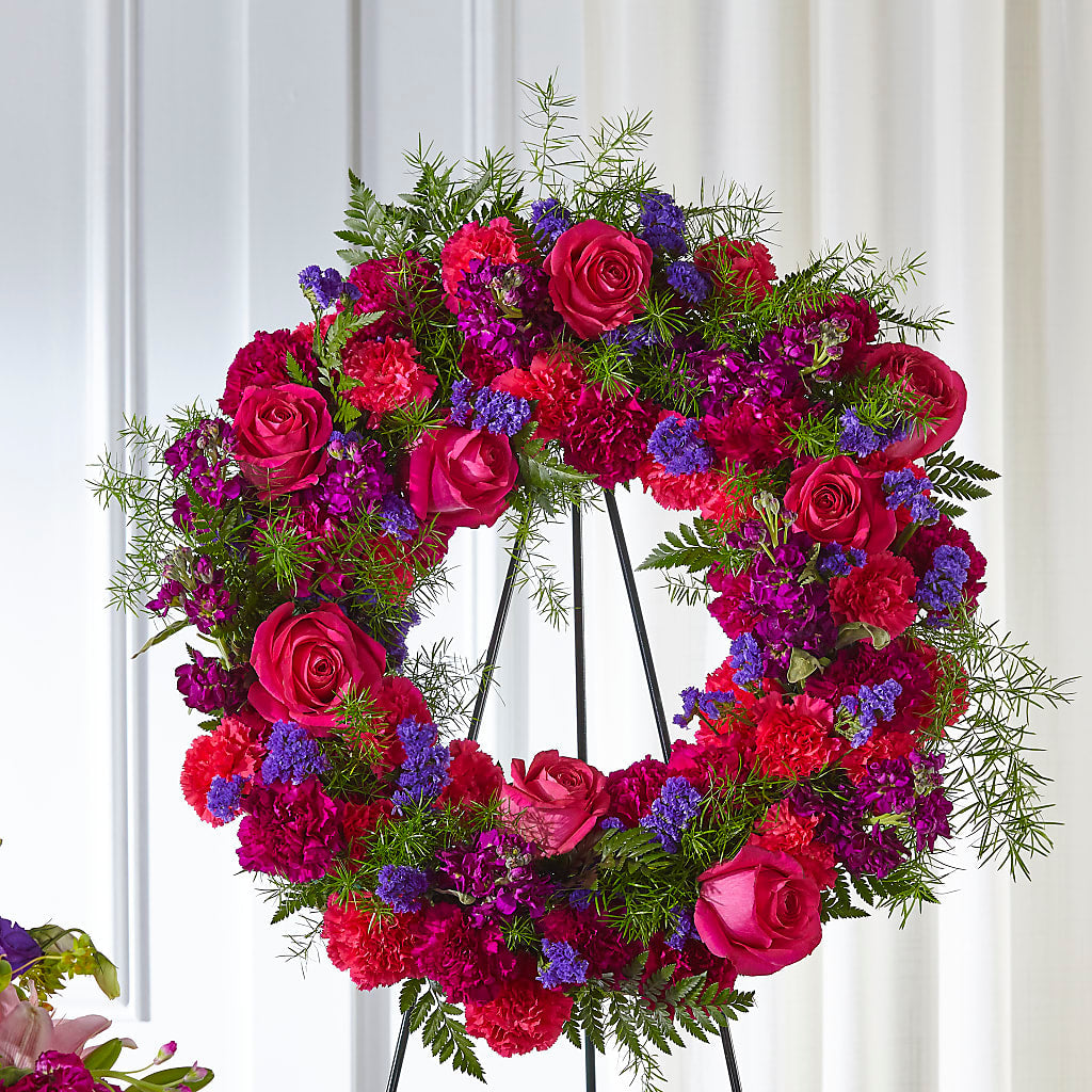 Calming Colors Wreath – Thompson Country Florist, Wintersville OH