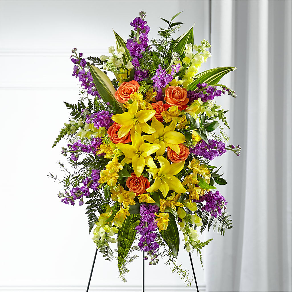 Thoughtful Prayers Standing Spray – Thompson Country Florist, Wintersville OH