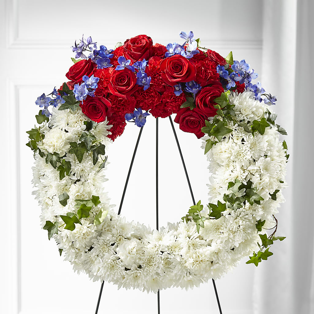 Patriotic Passion Wreath – Thompson Country Florist, Wintersville OH