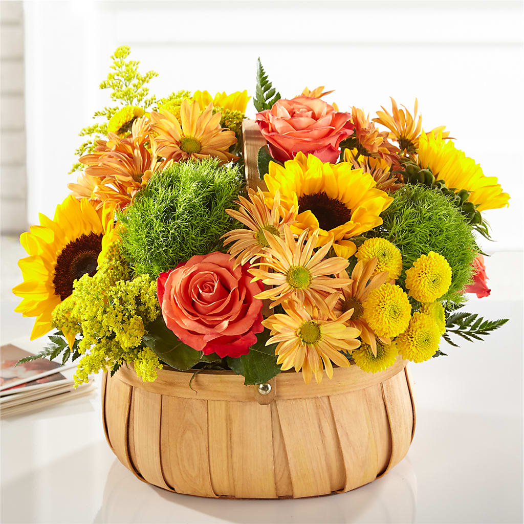 Harvest Sunflower Basket – Thompson Country Florist, Wintersville OH