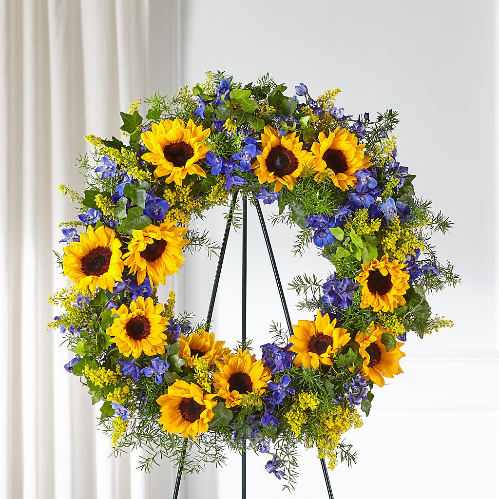 Bright Rays Wreath – Thompson Country Florist, Wintersville OH