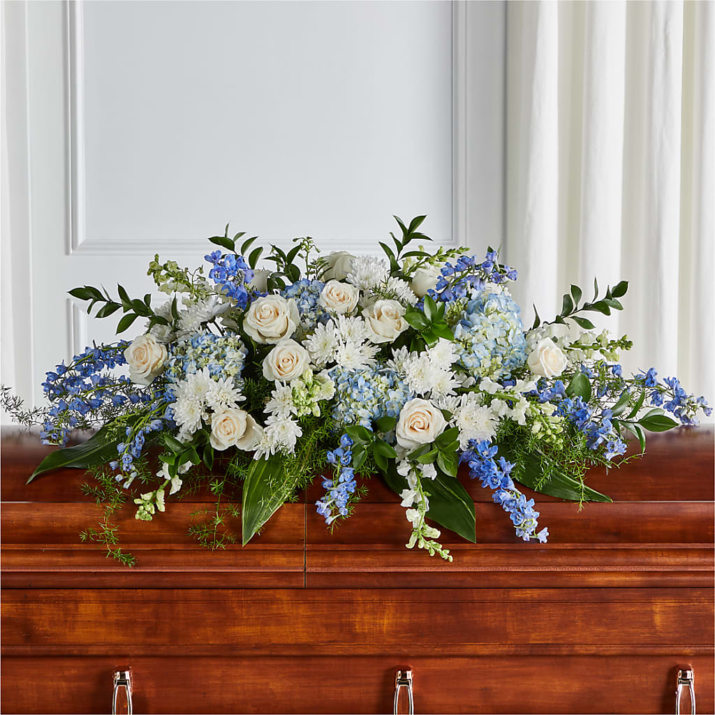 Timeless Essence Casket Spray – Thompson Country Florist, Wintersville OH