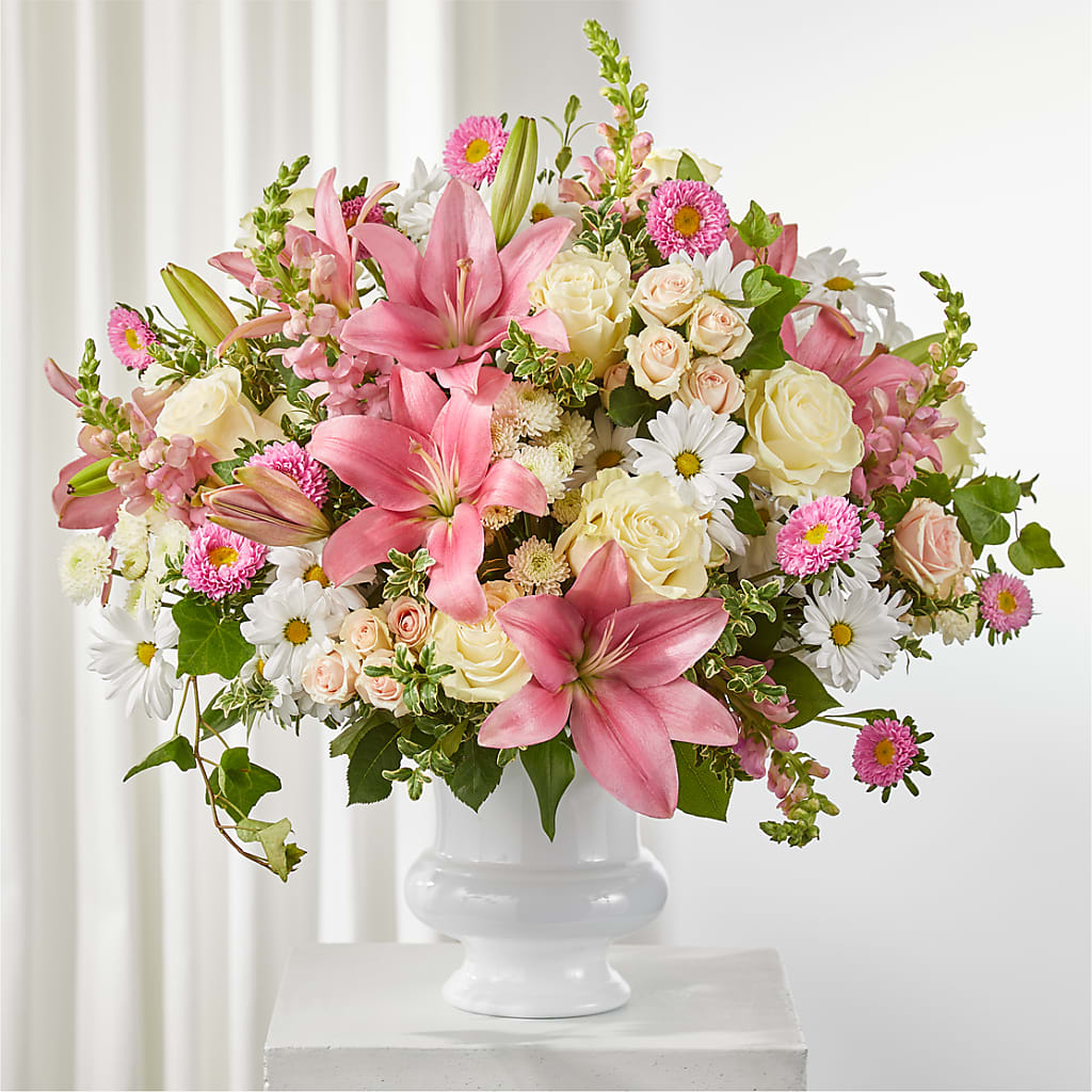 Empathetic Blooms Urn Arrangement – Thompson Country Florist, Wintersville OH