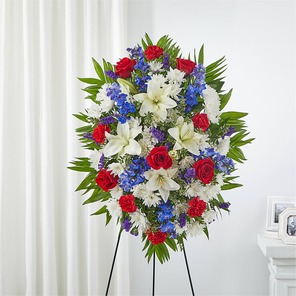 Cherished Service Standing Spray – Thompson Country Florist, Wintersville OH