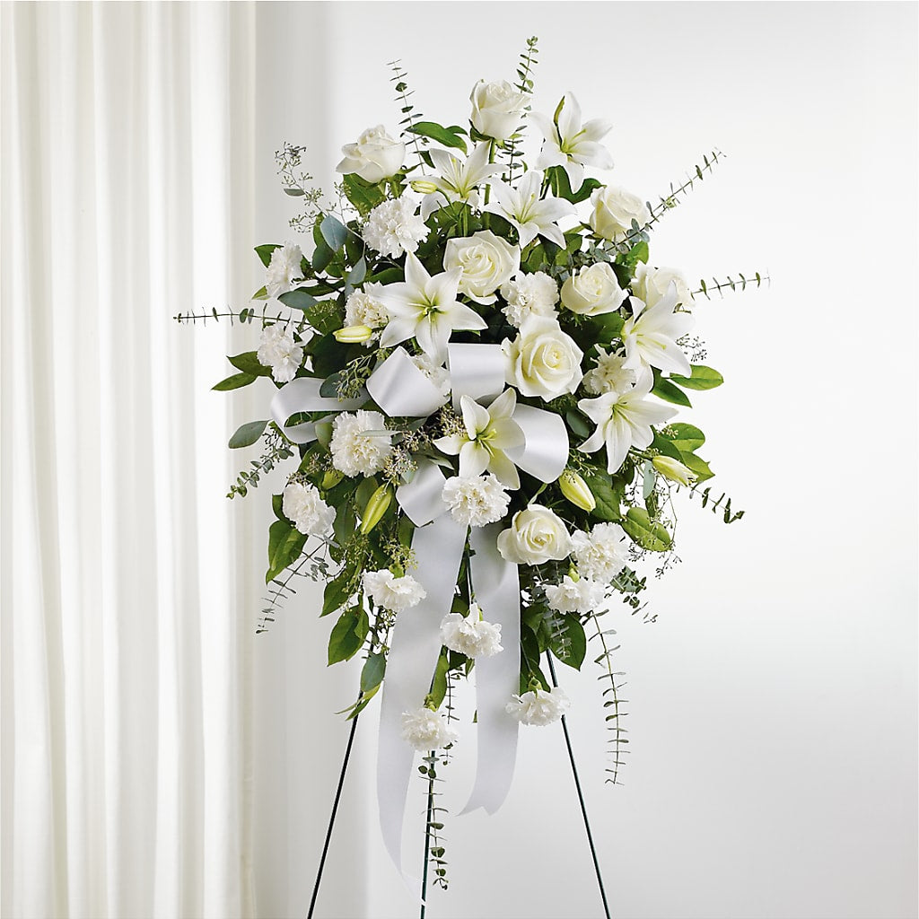 With Care Standing Spray – Thompson Country Florist, Wintersville OH