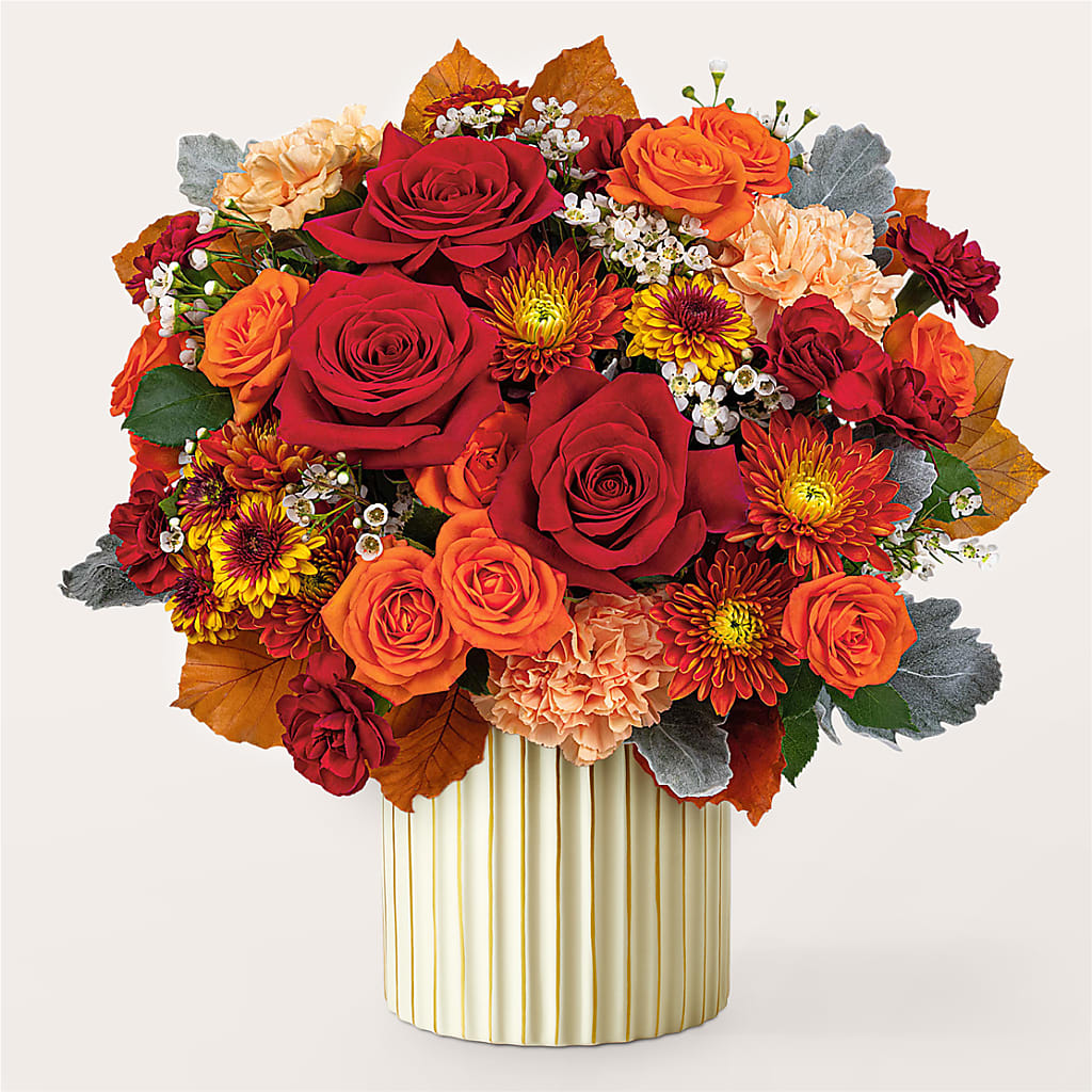 Merlot Bouquet with Ivory Vase – Thompson Country Florist, Wintersville OH