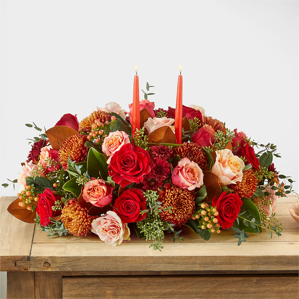 Gather Near Centerpiece – Thompson Country Florist, Wintersville OH