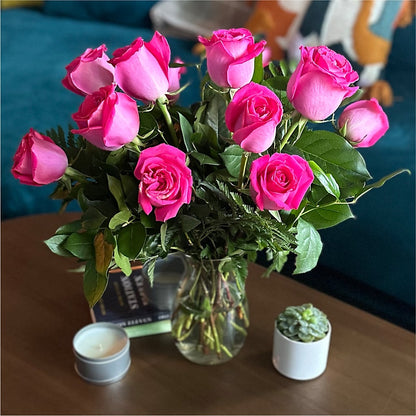Long Stem Pink Rose Bouquet –  Thompson Country Florist, Wintersville OH