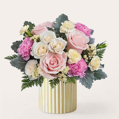 Blissful Moments Bouquet with Ivory Vase –  Thompson Country Florist, Wintersville OH