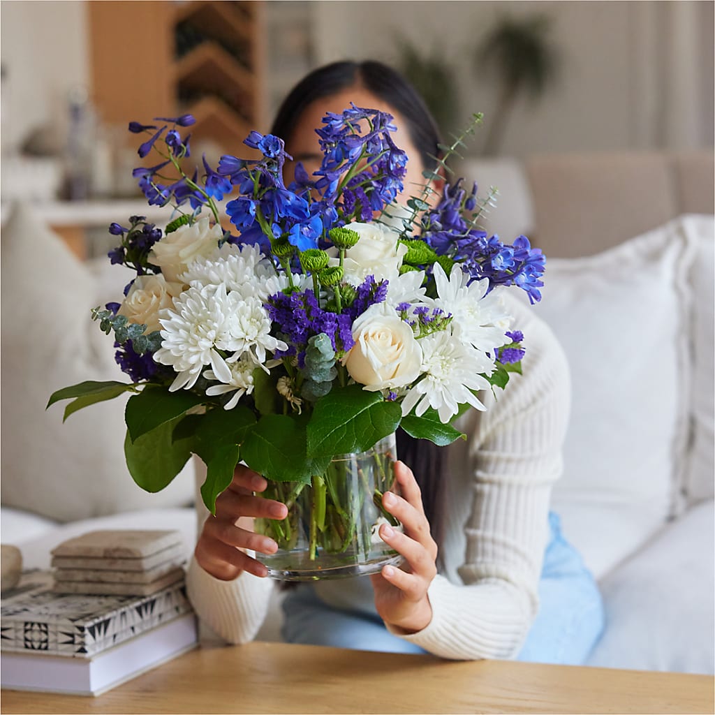 Cerulean Waves Bouquet –  Thompson Country Florist, Wintersville OH