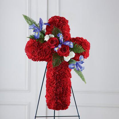 Faithful Hero Floral Cross –  Thompson Country Florist, Wintersville OH