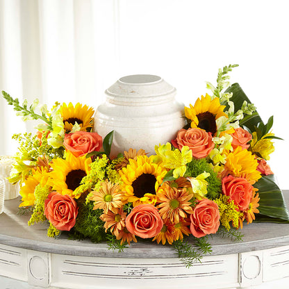 Faithful Sunflower Cremation Adornment –  Thompson Country Florist, Wintersville OH