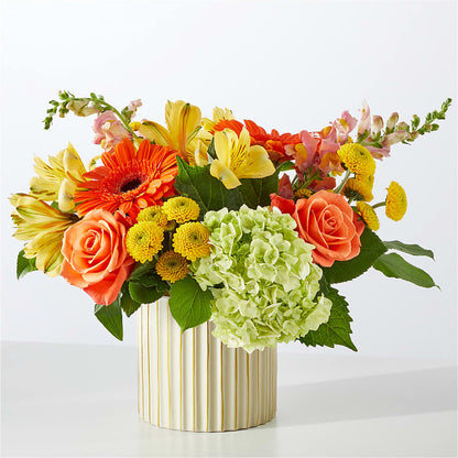 Autumn Sunshine Bouquet with Ivory Vase –  Thompson Country Florist, Wintersville OH