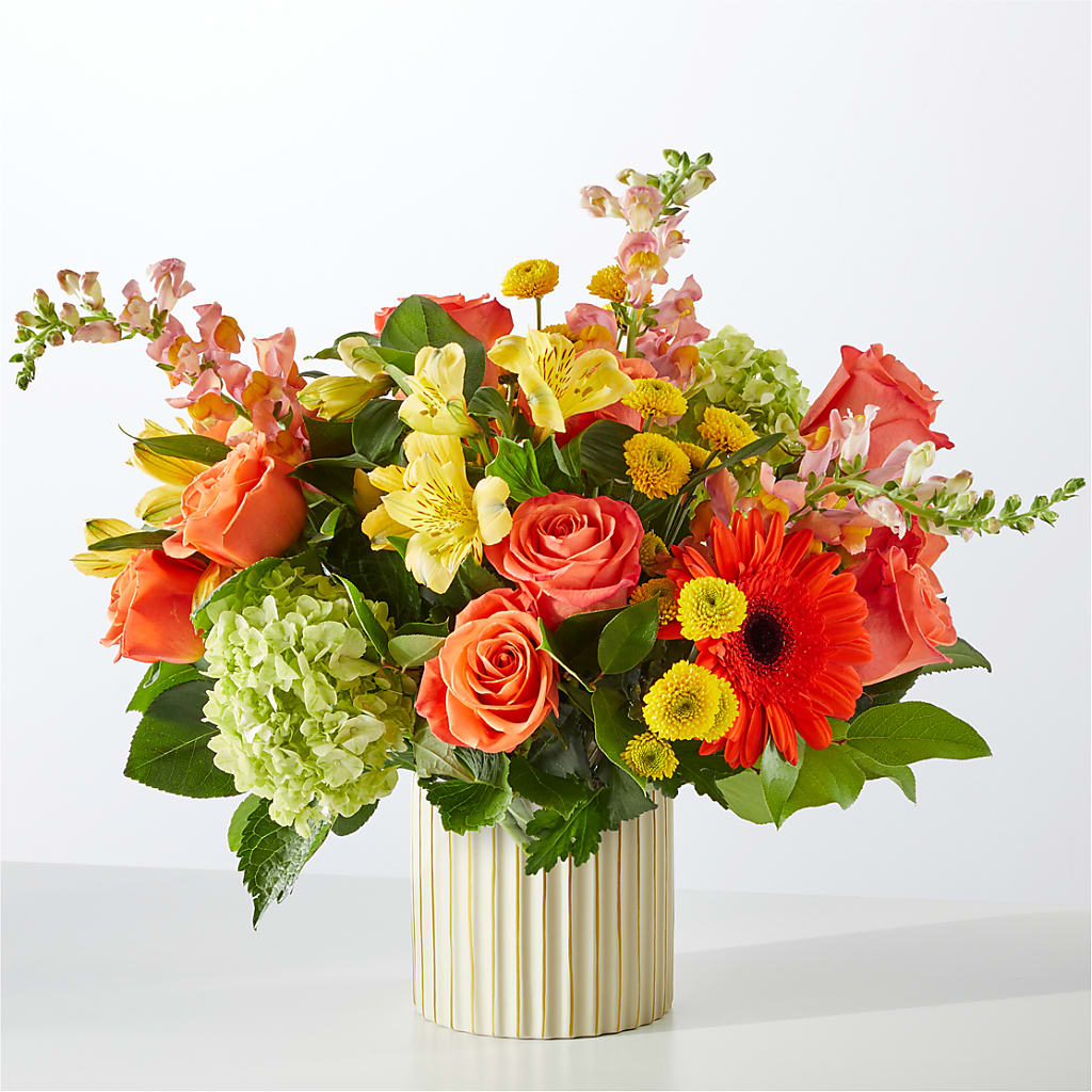 Autumn Sunshine Bouquet with Ivory Vase –  Thompson Country Florist, Wintersville OH