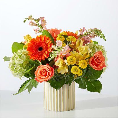Autumn Sunshine Bouquet with Ivory Vase –  Thompson Country Florist, Wintersville OH