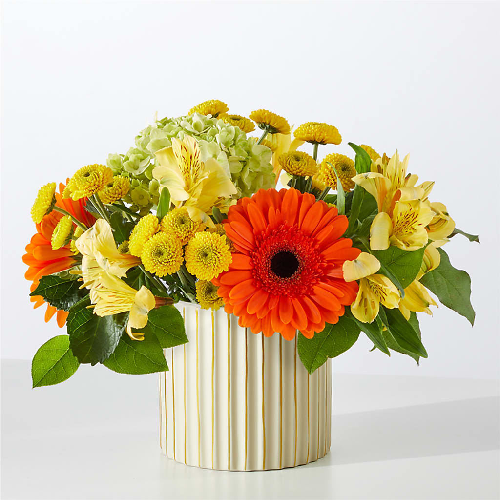 Autumn Sunshine Bouquet with Ivory Vase –  Thompson Country Florist, Wintersville OH