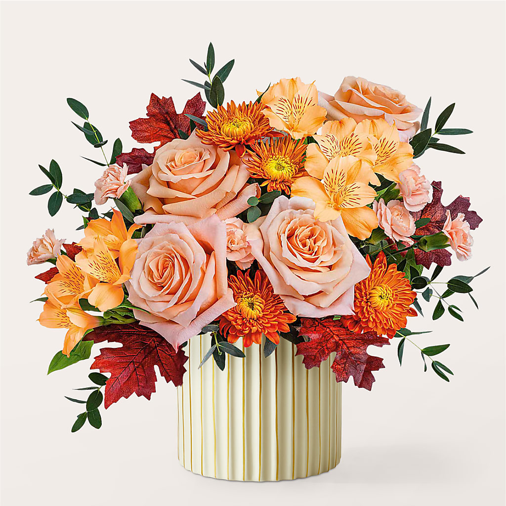 Spiced Latte Bouquet with Ivory Vase –  Thompson Country Florist, Wintersville OH
