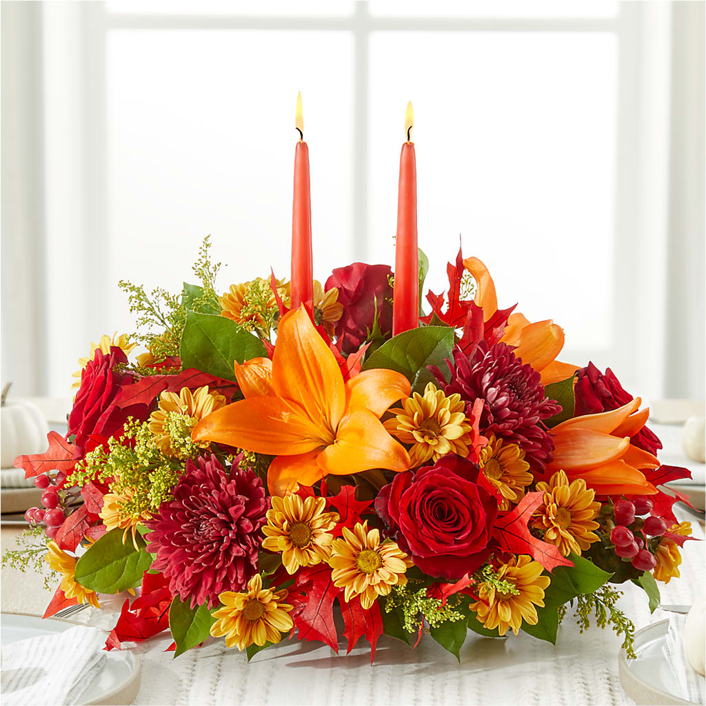 Autumn's Embrace Centerpiece –  Thompson Country Florist, Wintersville OH