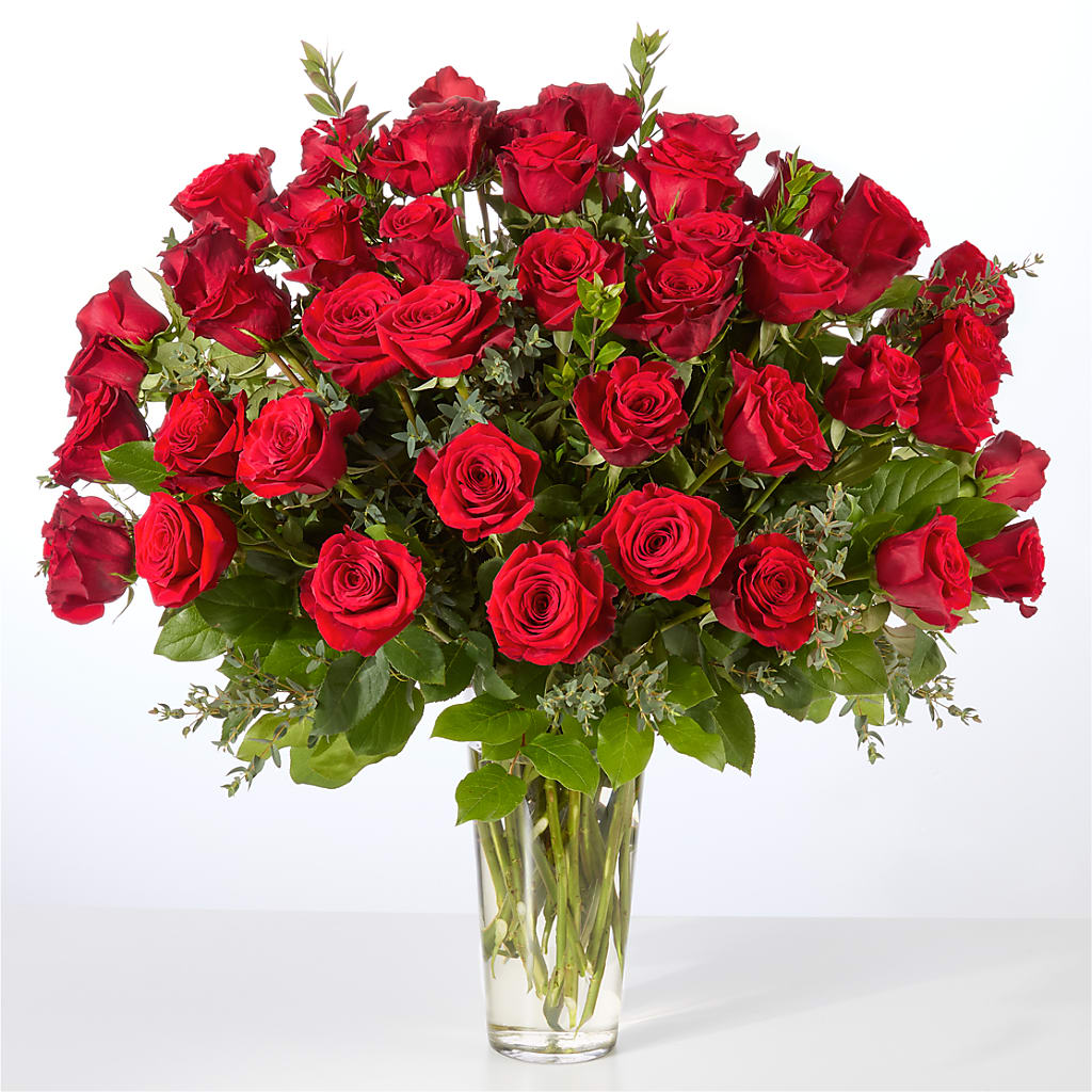 Forever Yours Fifty Stem Red Rose Bouquet –  Thompson Country Florist, Wintersville OH